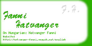 fanni hatvanger business card